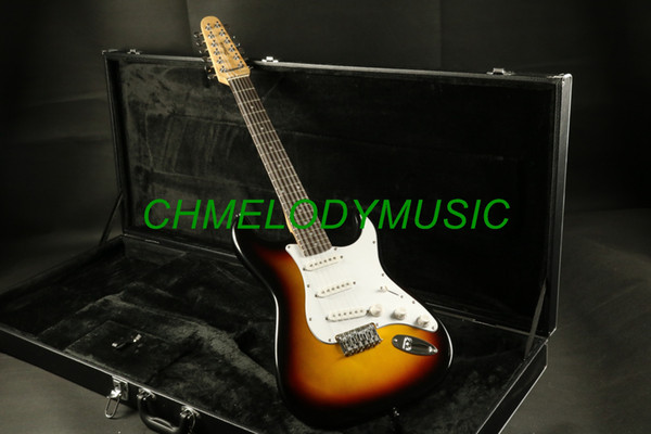 Chmelodymusic Lzeal 12string sunburst color st electric guitar guitrra customized production available SSS pickups guitar