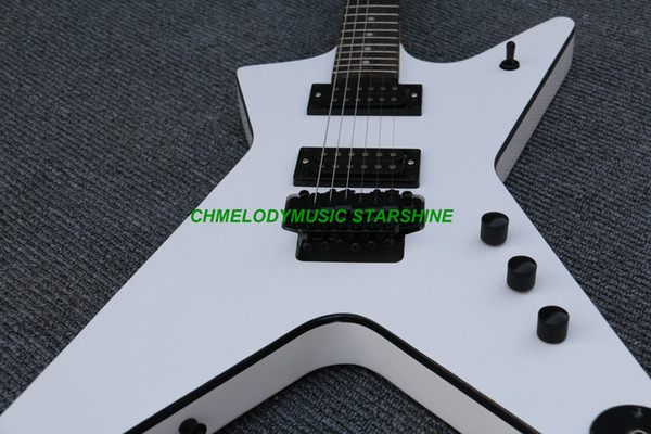 Chmelodymusic Lzeal starshine white guitar top black binding electric guitar guitrra customized production available SSS pickups guitar