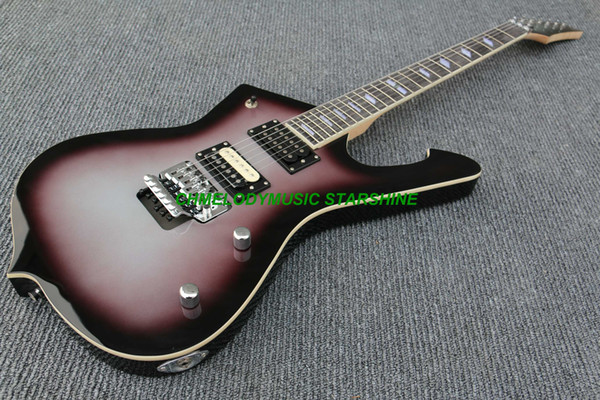 Chmelodymusic Lzeal starshine purpleburst guitar top white bindingelectric guitar guitrra customized production available SSS pickups guitar