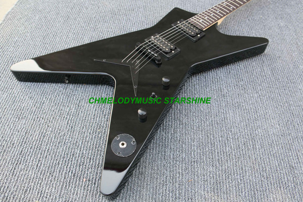 Chmelodymusic Lzeal starshine black guitar string through body electric guitar guitrra customized production available SSS pickups guitar