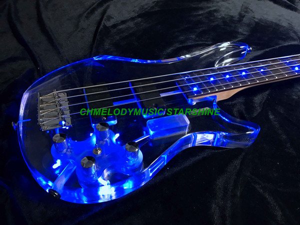 Chmelodymusic Lzeal starshine 4string acrylic body bass guitar electric guitar guitrra customized production available SSS pickups guitar