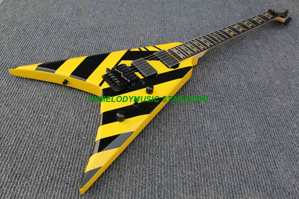 Chmelodymusic Lzeal starshine stencil plate top guitar v shape electric guitar guitrra customized production available SSS pickups guitar