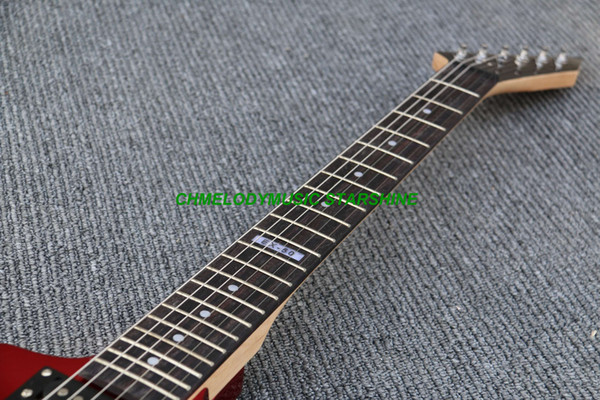 Chmelodymusic Lzeal starshine red guitar maple neck v shape electric guitar guitrra customized production available SSS pickups guitar