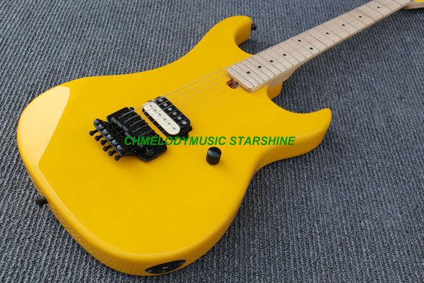 Chmelodymusic Lzeal starshine yellow color maple fretboard guitar electric guitar guitrra customized production available SSS pickups guitar