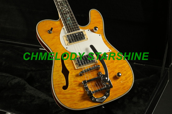 Chmelodymusic Lzeal starshine semi hollow body hh pickups electric guitar guitrra customized production available SSS pickups guitar