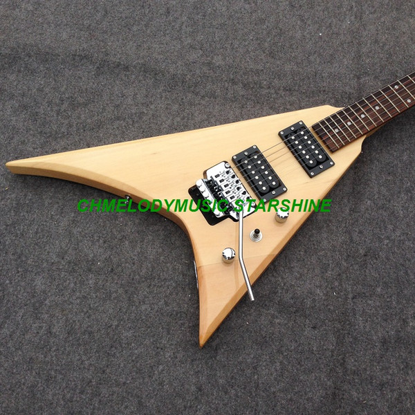 Chmelodymusic Lzeal starshine natural color mahogany body v shape electric guitar guitrra customized production available SSS pickups guitar