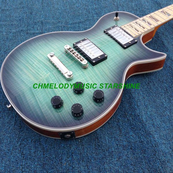 Chmelodymusic Lzeal starshine turqoise color mahogany body electric guitar guitrra customized production available SSS pickups guitar