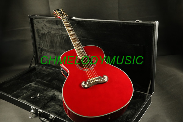 Chmelodymusic Lzeal starshine red acoustic electric guitar guitrra customized production available SSS pickups guitar