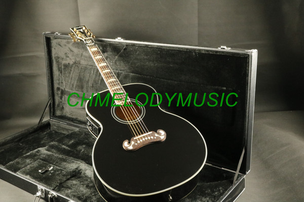 Chmelodymusic Lzeal starshine black acoustic electric guitar guitrra customized production available SSS pickups guitar