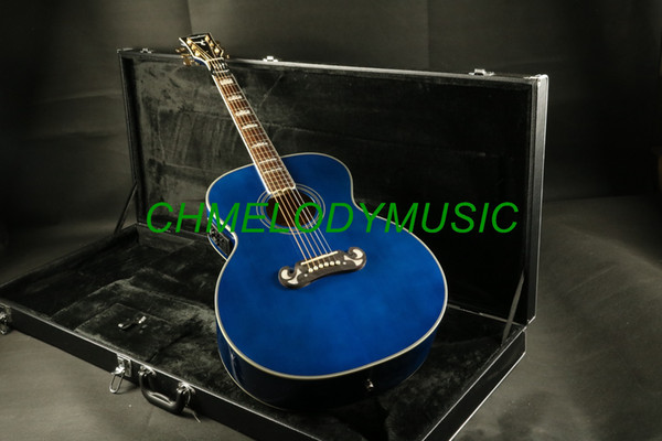 Chmelodymusic Lzeal starshine blue acoustic electric guitar guitrra customized production available SSS pickups guitar