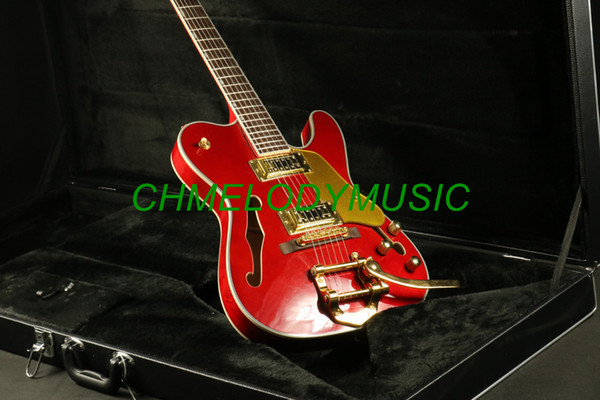 Chmelodymusic Lzeal starshine semi hollow body red color electric guitar guitrra customized production available SSS pickups guitar