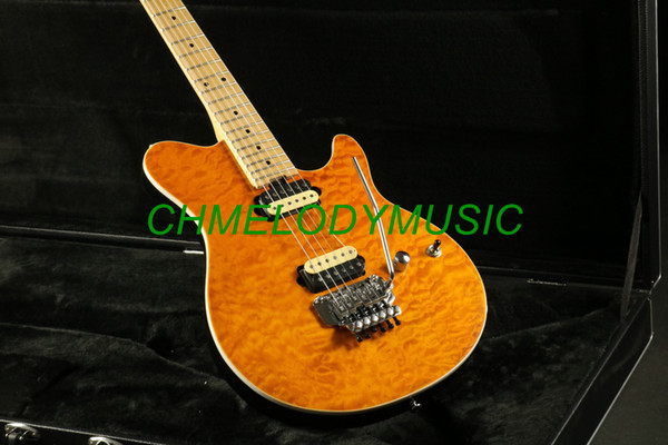 Chmelodymusic Lzeal starshine quilted maple top guitar yellow electric guitar guitrra customized production available SSS pickups guitar