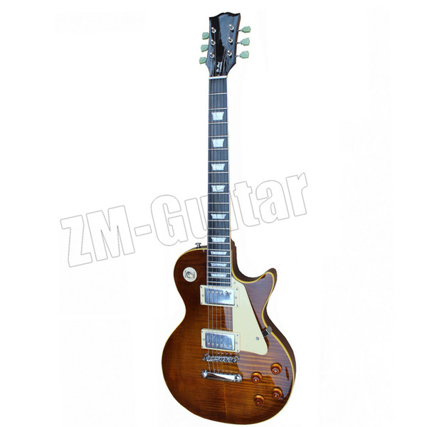 LP Standard Electric Guitar With Flamed Maple Top, Transparent Red,Wholesale and Retail