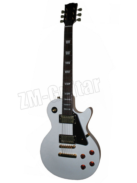 Free Shipping Ebony Fingerboard, Alpine White, Golden Hardware Custom LP Electric Guitar In StoreFree delivery, stock custom shop guitar, ne