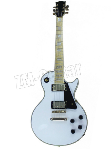 Electric Guitar White Body,Black Pickguard,White Binding,Gold Hardwares,Offer Customized free shipping