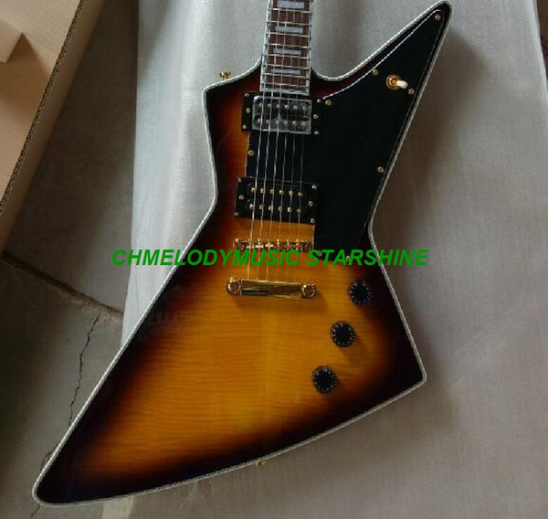 Chmelodymusic Lzeal starshine sunburst flamed maple top electric guitar guitrra customized production available SSS pickups guitar