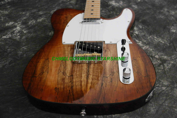 Chmelodymusic Lzeal starshine spalted maple top light brown electric guitar guitrra customized production available SSS pickups guitar