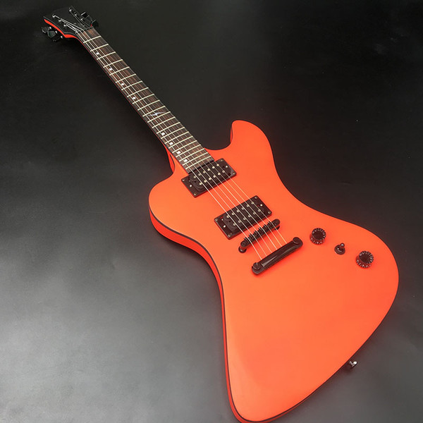 Matte red paint RD type Electric Guitar, Matte High quality Custom Shop guitarra with Black hardware, All color are Available