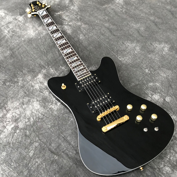 Custom shop Electric Guitar with Gold Hardware, Set-in Neck, High Quality Black Color Guitarra, All Color are available