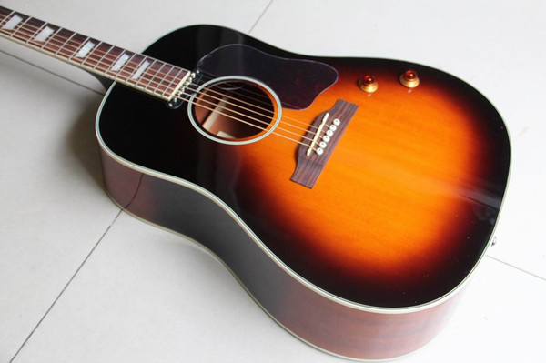 Wholesale Guitars Vintage J160 Top AAA Solid Spruce Body Guitar with pickups In Sunset 20110