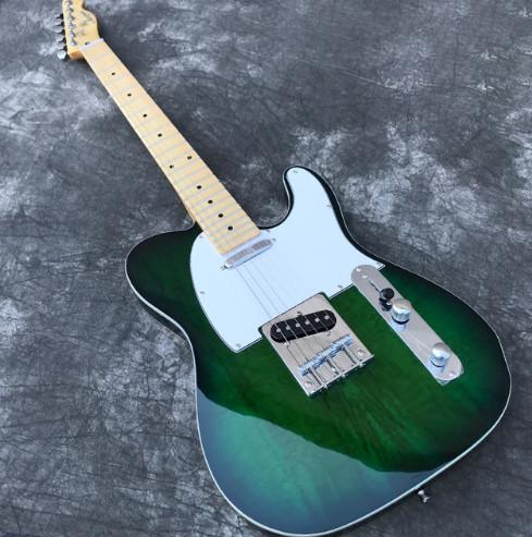 Electric Guitar in Dark Green Color, High Quality Guitarra, Maple Neck & Fretboard, Real photo showing, Wholesale Free Shipping