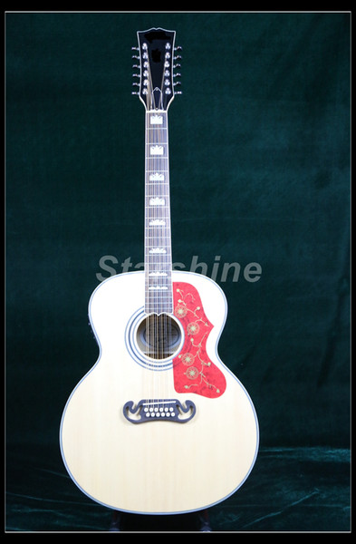 Starshine 12 Strings Electric Acoustic Guitar ZZ-12J Jumbo 43 Solid Spruce ,Bone Nut Grover Tuner Gold Hardware Fishman 101