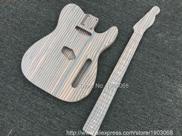 High quality DIY semi-finished zebra wood electric guitar,DIY TL model guitar,All custom service are available