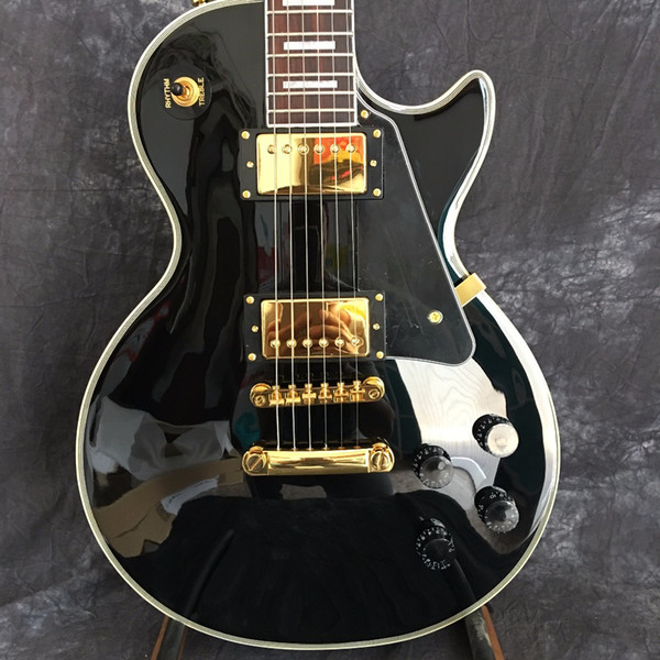 Free Shipping 2018 Manufacturer sales Best price top quality custom shop black electric guitar. Gold Hardware guitars