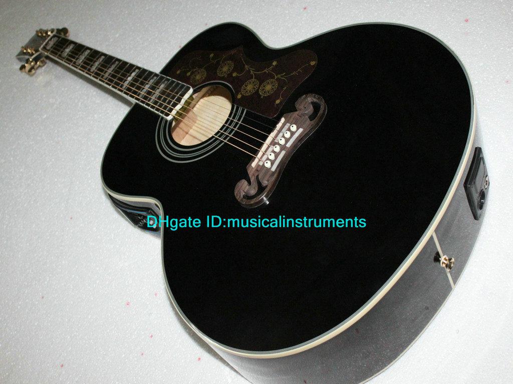 Newest Black 200 Acoustic Electric Guitar with EQ Speical Sales HOT China Factory