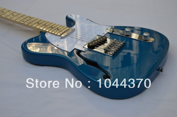 New Style Hollow jazz Blue, silver electric guitar Free Shipping