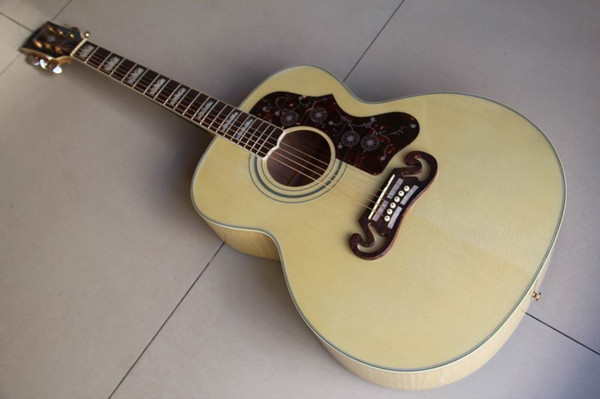 Free Shipping Gibsonsj 200 Acoustic Electric Guitar Made Of Solid Maple Fir Top, High Quality In Natural 120217