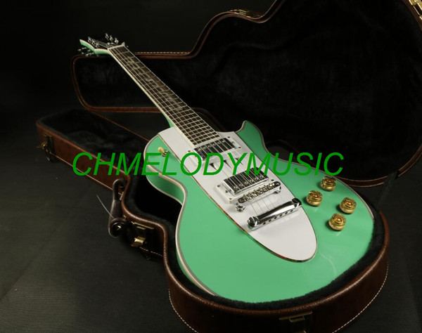 Chmelodymusic Lzeal green color stave inlay lp electric guitar guitrra customized production available SSS pickups guitar