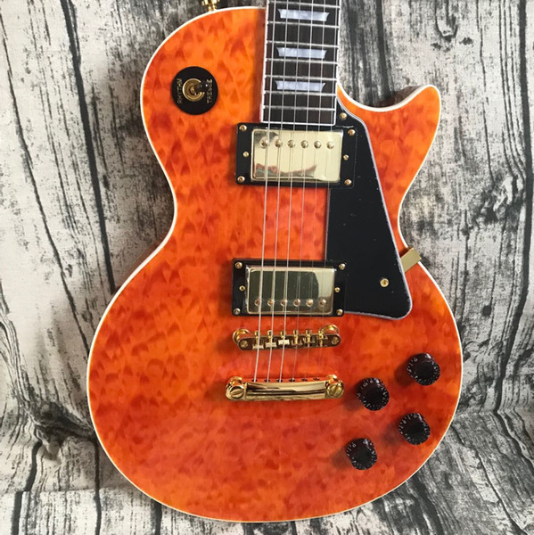 Hot sales orange electric guitar with rosewood fingerboard and right handed