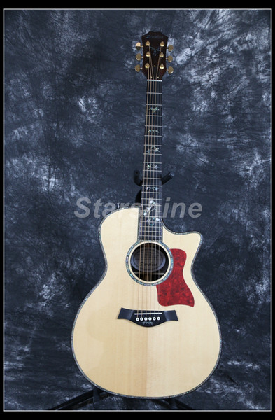 Starshine High Quality Electric Acoustic Guitar 40 B-Band Ebony Fingerboard Solid Top Abalone Inlay