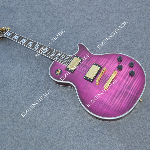 High quality Charming purple color Free shipping Double raised Electric guitar LP CST IN STOCK!