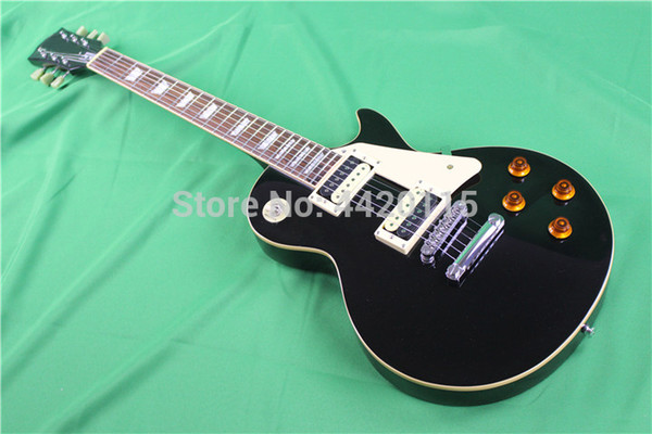 Gleeson instrument LP electric guitar,zebra pickups,cream binding,black LP standard guitar,hot sale classical version black one