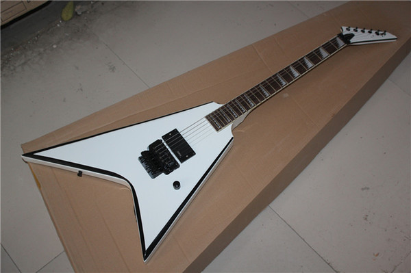 New arrival White V shape white electric guitar, high quality guitar custom shop, free shipping!