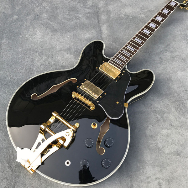 Free Shipping Manufacturers make High quality custom electric guitar 335 black band Guitar guitars guitarra