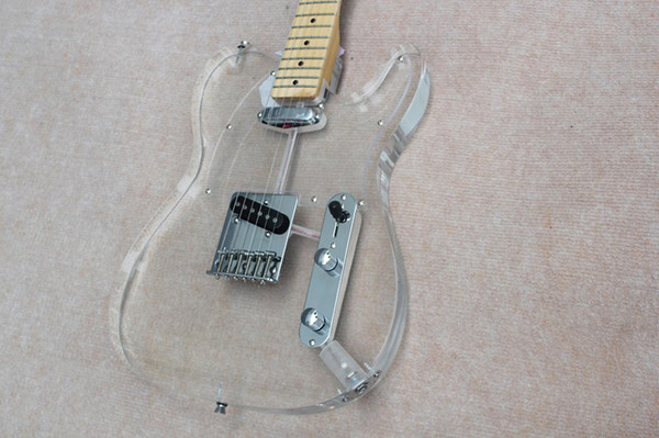 Acrylic Glass Electric Guitar with Acrylic Glass Pickguard,Maple Fretboard,Chrome Hardwares,offering customized services