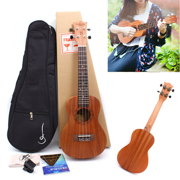 Yinfente 23 Inch Classic Ukulele With Bag 4 string Hawaiian Guitar with Ukulele Lesson Tuner