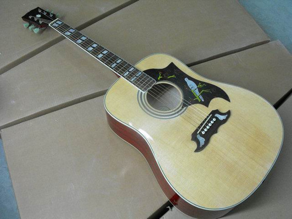 Free Shipping Gibsondave Acoustic Guitar Made Of Solid Maple Fir Top rosewood side and back in natural 120217