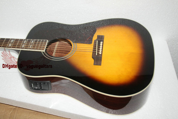 special popular Acoustic electric guitar free shipping vintage sunburst color rosewood fretboard