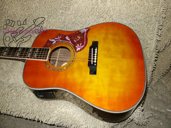 New Arrival Lemon Burst Acoustic Electric Guitar with Ebony Fingerboard High Quality Cheap