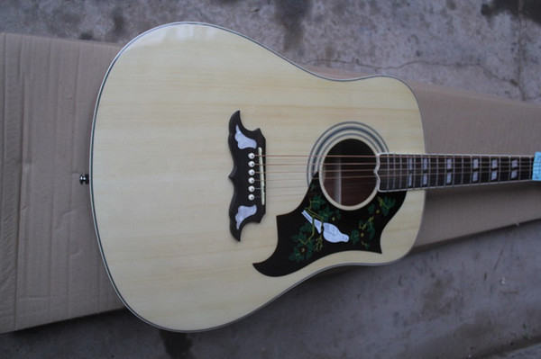 41 inches OEM Factory Custom Natural not cutaway DOVE model Spruce TOP 6 strings acoustic guitar hardcase