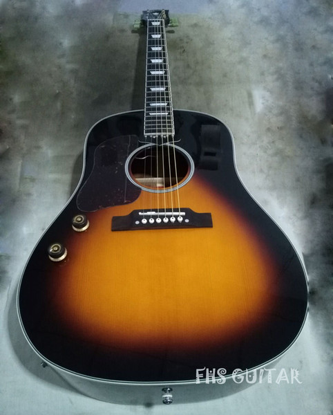 Left handed sunburst color 41 inch acoustic electric guitar,customize logo China made guitars