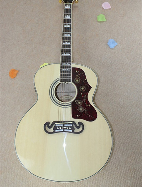 Brand New Classical Quality AAA Custom Shop Natural 6 Strings Acoustic Guitar Spurce Top Maple Back & Side SJ 200 Golden Hardware