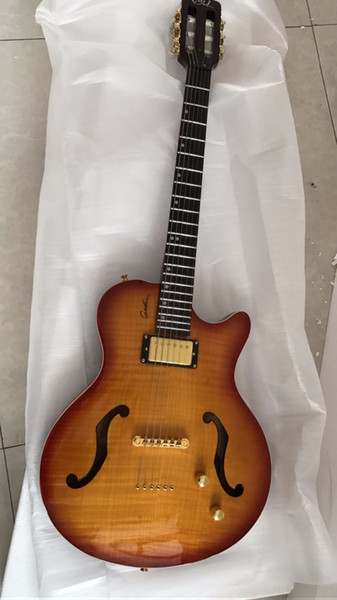 Wholesale New Classic Acoustic Guitar 6 String Anti-string Top Quality In Sunburst 170315