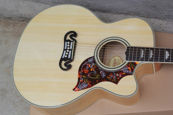 Custom Humming Bird G200 Natural Acoustic Electric Guitar Spurce Top Maple Back & Side, Single Cutaway, 101 301 Fishman Presys Pickups