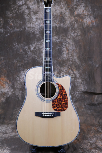 Starshine 6 Strings Scalloped X-bracing Acoustic Guitar ZZ-EC45 Fishman 101 EQ Solid Top Bone Nut&Saddles Abalone Ebony Finerboard Grove