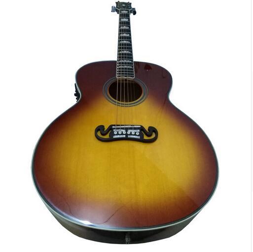 OEM handcrafted guitar,classica 43 inch Tabacco sunburst color jumbo acoustic guitar,made in China,free shipping